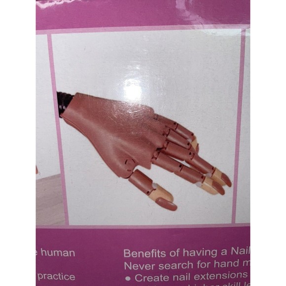 Nail Training Practice Hand 100 Tips Nail Tech Pivot Rotate Fake Hand Manicure - Picture 6 of 12